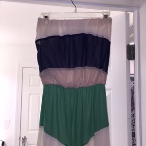 Color block white blue and green maxi dress !!!